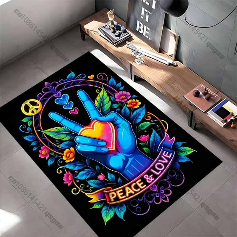 Peace Love Harmony and Unity Carpet Yoga Living Room Room Decor Children's Crawling Mat Doormat Area Rug Games Mat