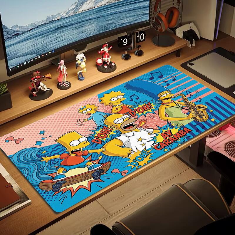 The Simpsons Color Mouse Pad Large Gaming Table Cushion Non-slip Laptop Tablet Big Mousepad XXL Mat Mini PC Playmat With Lock edge
