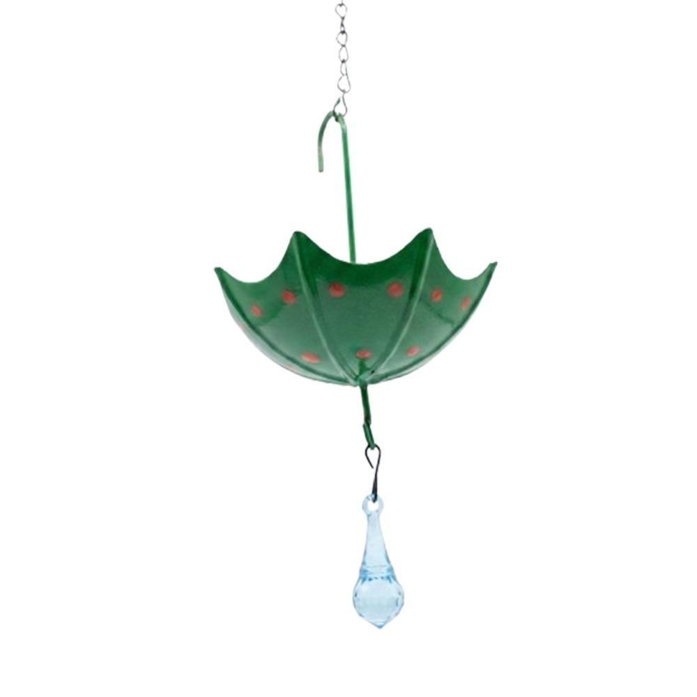 Umbrella-shaped Hanging Bird Feeder Cast Iron Art Rainwater Collection Bird Water Bowl Colorful Rust-Proof Garden Bird Bath
