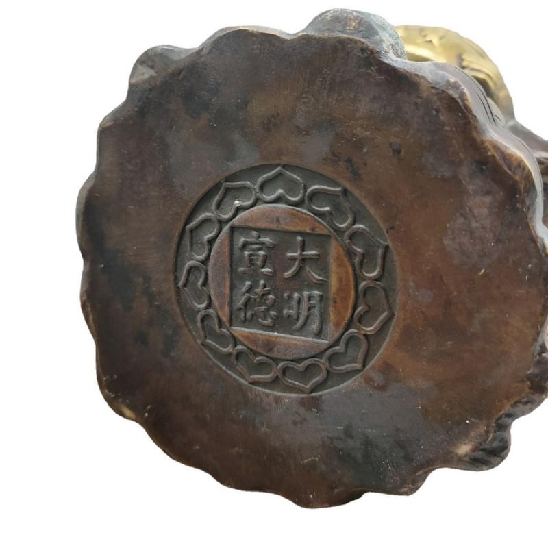 Antique Copper God Of Wealth Buddha Statue Decoration Gift Home Worship Shop Housewarming Craft Ornament