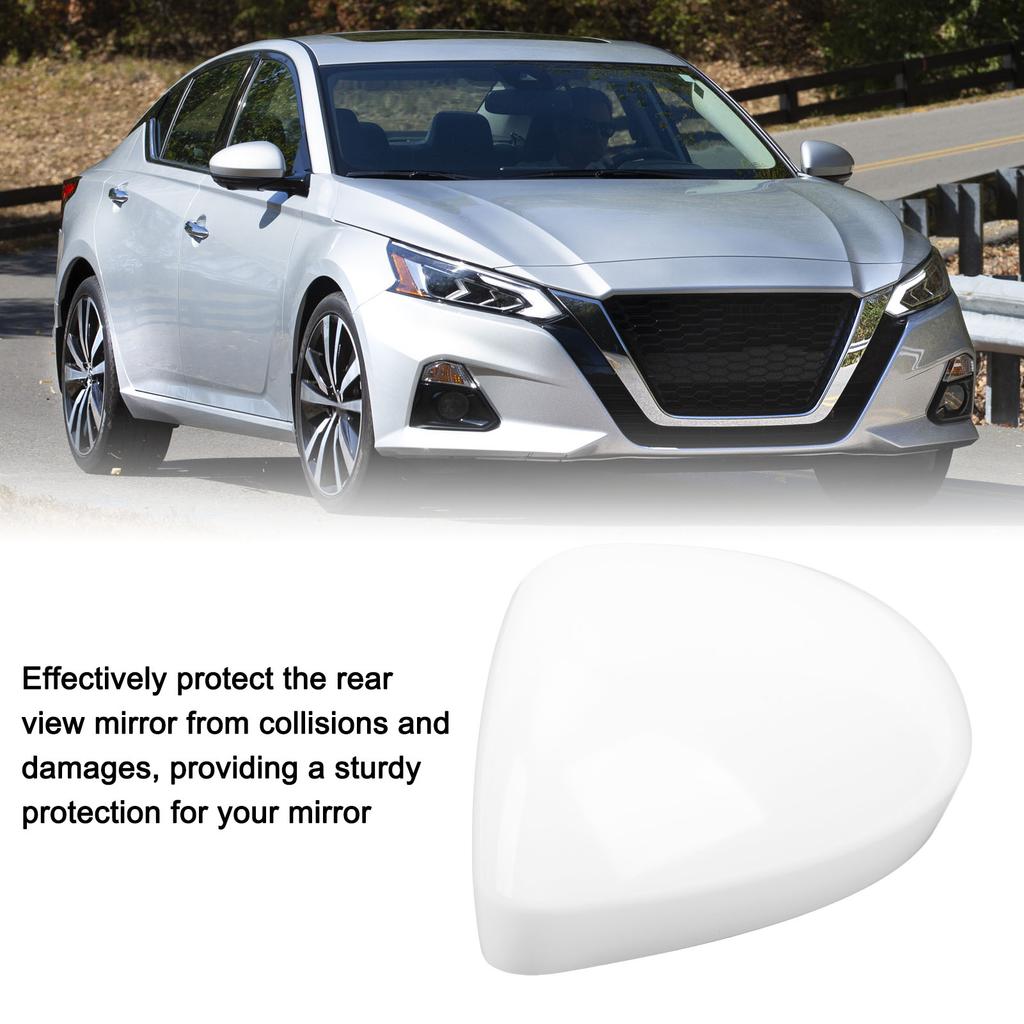 Door Mirror Cover Unpainted White Rearview Side Mirror Cap Wing Mirror Housing Replacement for Altima 2019 to 2022 Left 963746CA9A