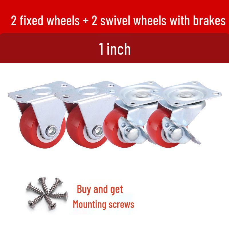 1-3 Inch Silent Swivel Caster Wheels with Brakes for Furniture and Trolleys