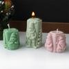 Christmas Silicone Candle Mold Santa Claus  Christmas Tree Cylinder Shape DIY Aromatherapy Candle Mold Gypsum Home Decoration