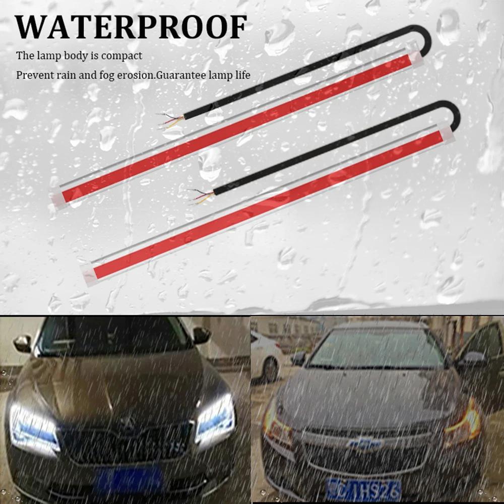 Car headlights, dynamic LED decorative light strips, turn signals, yellow flexible turn signals, car headlights, daytime running