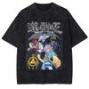 Classic Anime Yugioh Dark Magician  Manga Graphic Print T-Shirt Men Women Vintage Washed Cotton Summer New Tee Streetwear Fashion Oversized Top