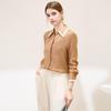 TUHUANG Women's 19 Momme Mulberry Silk Patterned Shirt