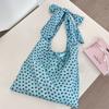 Prined Floral Pattern Canvas Bag Lightweight Handbags Fashion Tie Bow Shoulder Bag  Outdoor