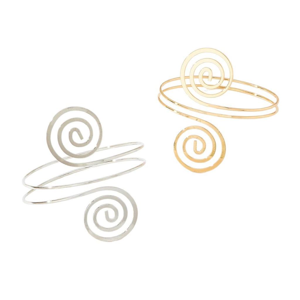 Ethnic Style Geometric Metal Open Cuff Punk Arm Ring