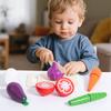 Pretend Cutting Play Food Wooden Toys,Children's Kitchen Educational Early Learning Enlightenment Colorful Food Awareness Game