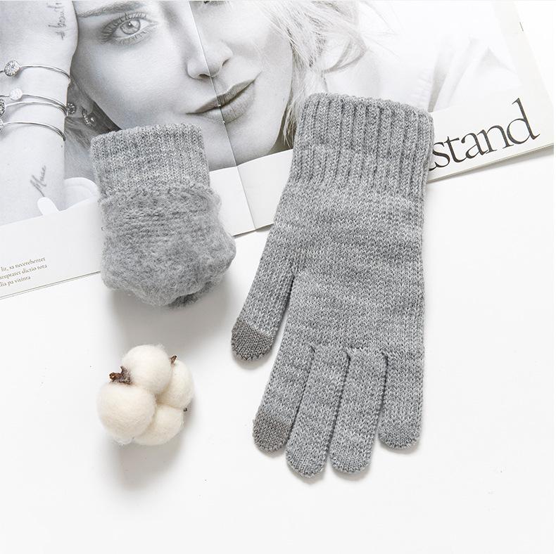 Women's Winter Touchscreen Gloves Fleece Lined Knit Thermal Cycling Gloves
