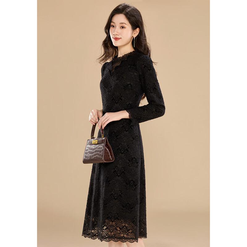 Kebier Elegant Lace Patchwork Slim Midi Dress