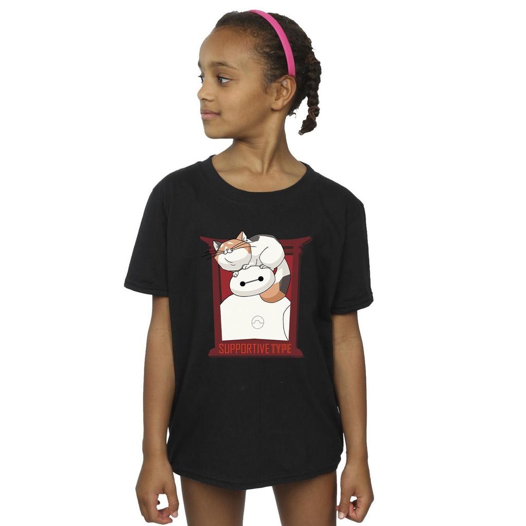 Disney Girls Big Hero 6 Baymax Frame Support Cotton T-Shirt