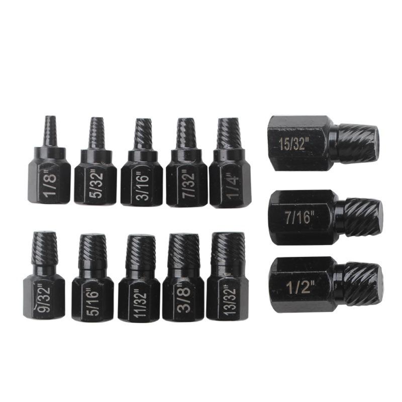 10/13Pcs Screw Extractor Kit Steel Damaged Remover Set Metal Easy Out Drill Bits Bolt Stud Multi-Spline