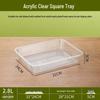 Transparent Acrylic Square Food Trays (5-Pack)