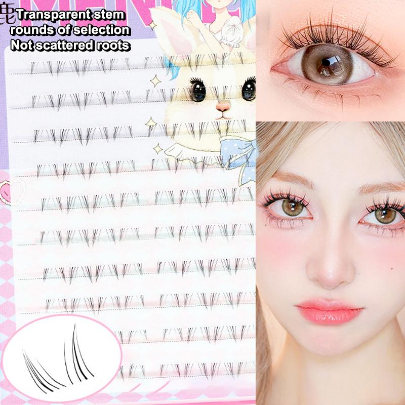 Glue-Free False Eyelashes Cat Eye Makeup Soft Natural Lower Eyelashes Segmented Thin Stems Suitable For Novice Diy Eyelashe
