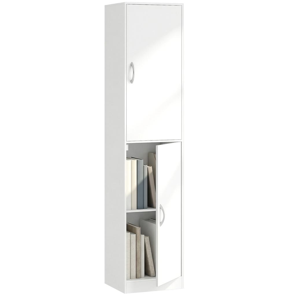 180 cm Tall Bookshelf, Modern 5-Tier Shelf with Adjustable Shelves, Freestanding Storage Cabinet, White