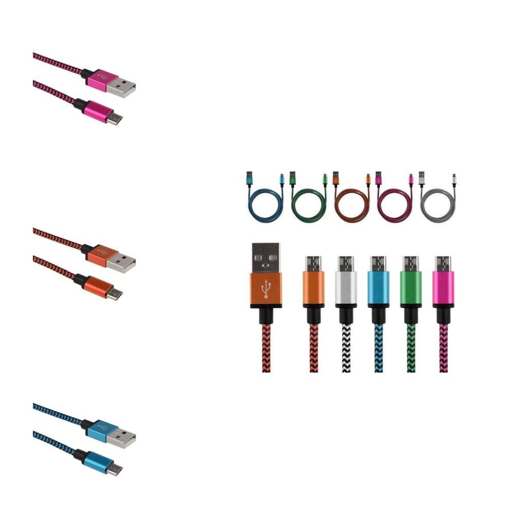 Timeless Design 3/6/10ft Aluminum Braided Micro Usb Data Sync Charger Cable For Your Android Phone