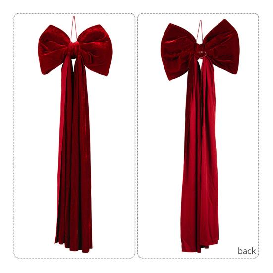 Large Christmas Tree Topper Bow Red Velvet Ribbon Gift Bows for Home Wreath Birthday Wedding Party Room Wall Backdrop Decoration