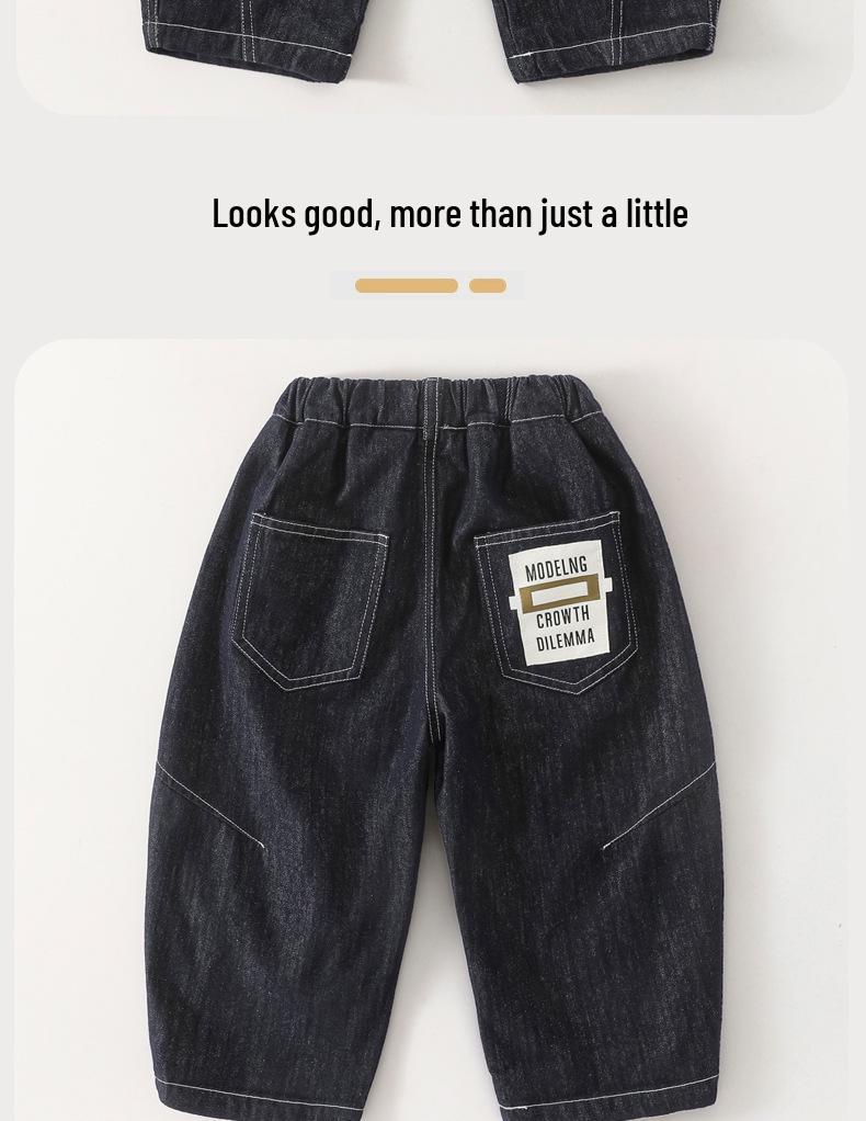 Beiteng Leichte Frühjahrs-/Sommerjeans für Jungen - Lässige Kinderhose im koreanischen Stil