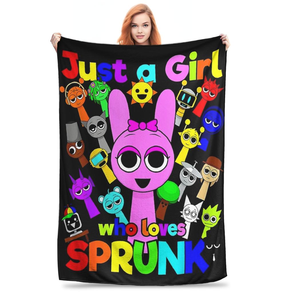 Incredibox Sprunki Game Blanket Fleece Spring/Autumn  Portable Warm Throw Blanket for Home Outdoor Plush Thin Quilt