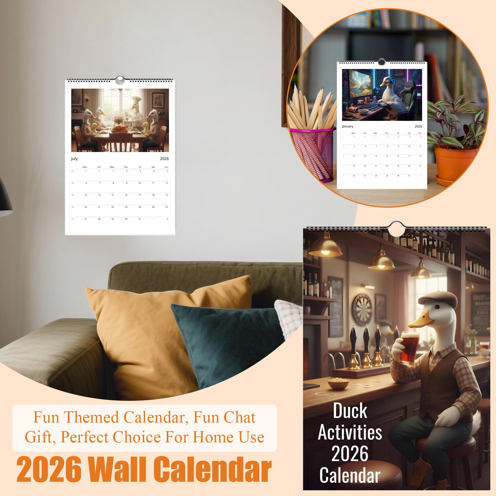 

Настінний календар на 2026 рік, Календар на веселу тематику, Веселий подарунок для спілкування, Ідеальний вибір для домашнього використання. One Size