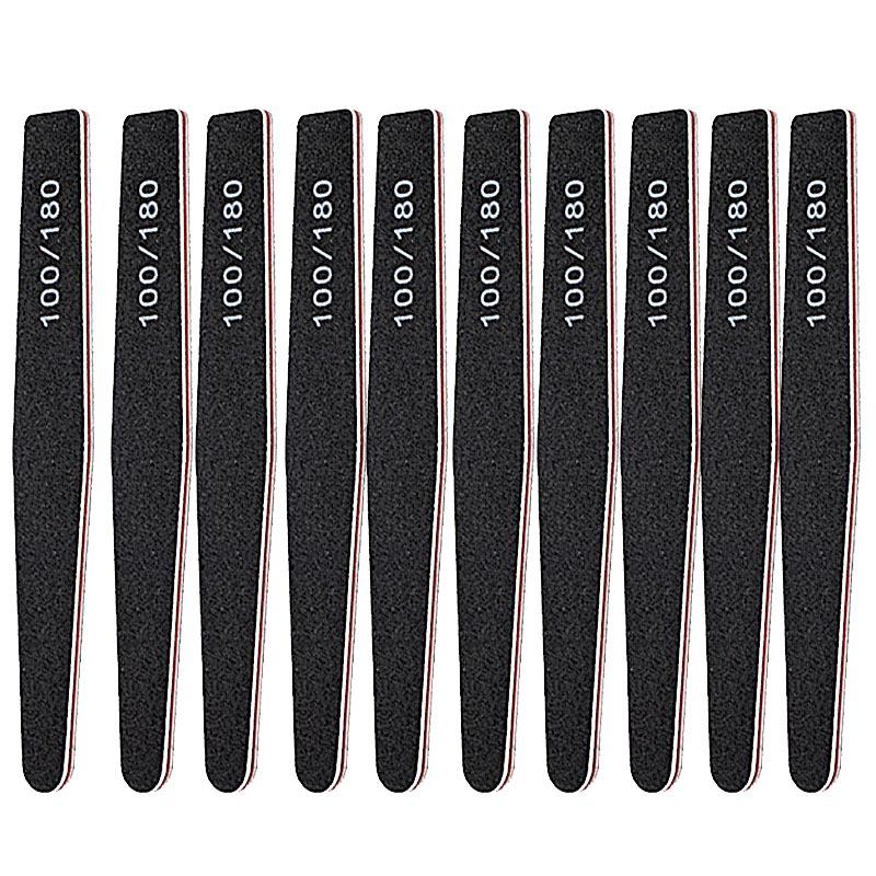 New Nail File Bufer 100/180 Grit Half Moon Nails Files Sanding Grinding Double Side Sandpaper Nail Manicure Tool ZJC04