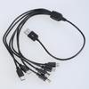 Efficient USB Charging Wire Male Power Cord for Six Devices Simultaneously with USB 5Pin and Type C Output Connectors