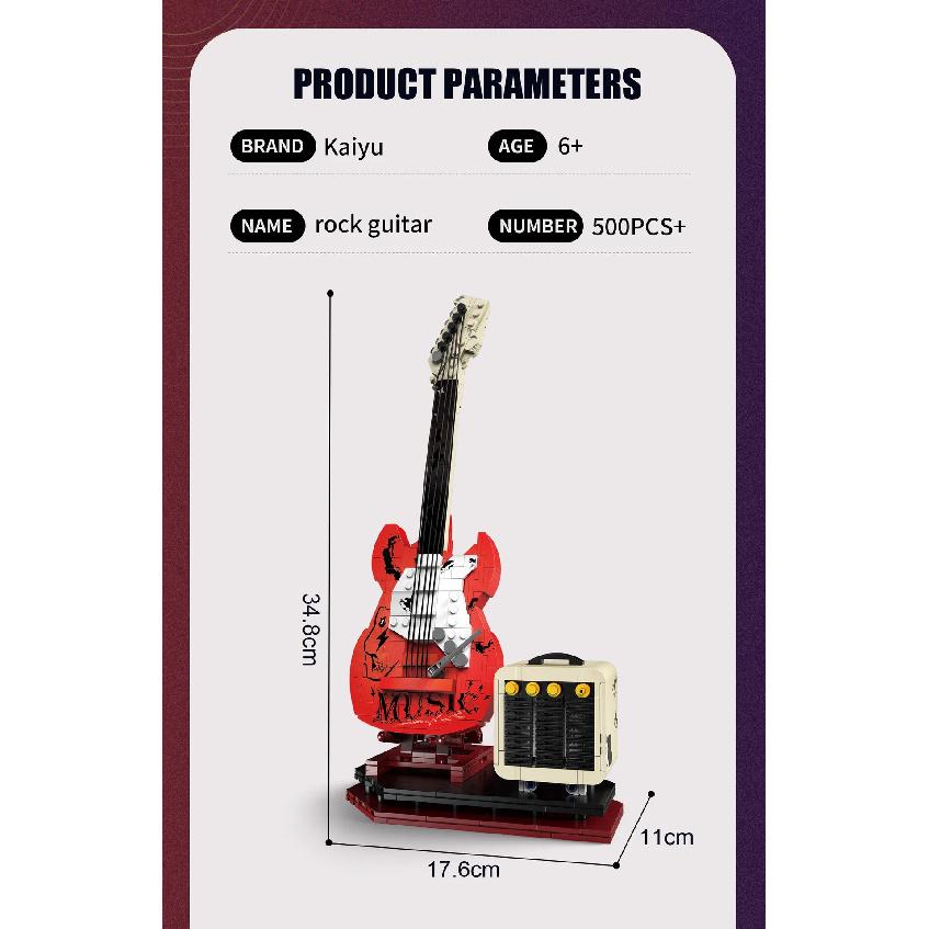 Assembling Guitar Blocks Can Be Connected To Bluetooth Speakers,home Decor,creative Small Particle Assembly Toys