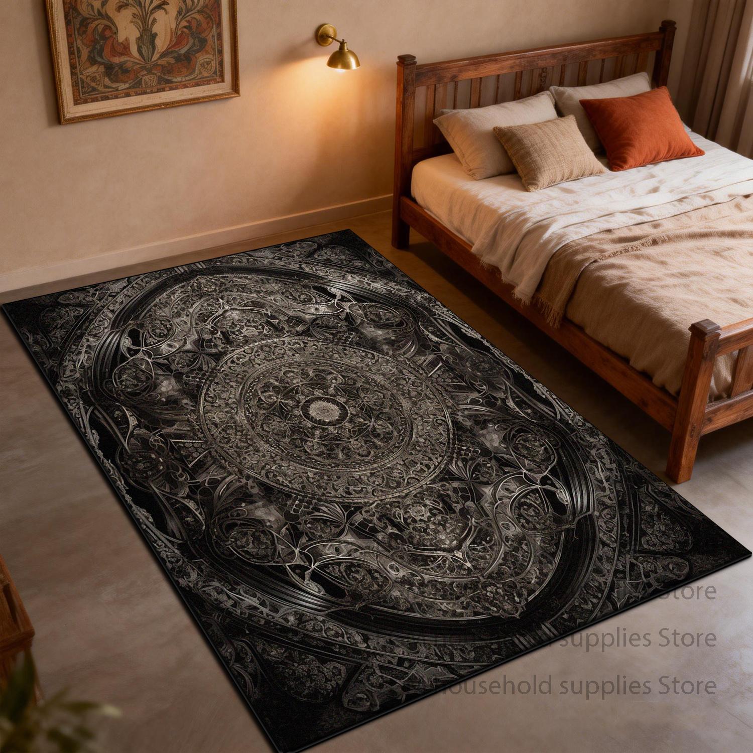 

Archaistic Style Carpets Retro Living Room Home Decoration Brown Deluxe Rugs Bedroom Washable customizable Floor Mat non-slip 60x90cm
