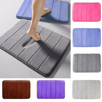 Home Bath Mat Coral Fleece Bathroom Carpet Water Absorption Non-slip Memory Foam Absorbent Washable Rug Toilet Floor Mat#ww