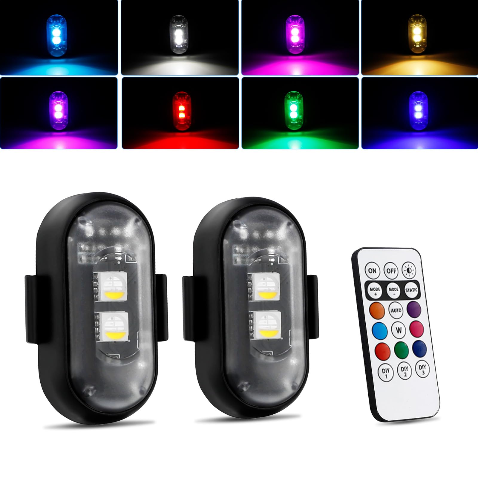 Компактный стробоскоп Futwod, LED стробоскоп, Пульт дистанционного управления, USB, RGB свет, 8 цветов