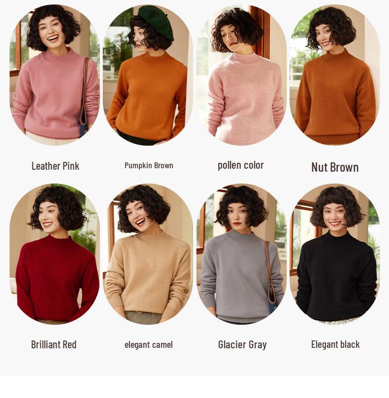 Women's Cashmere Sweater: Thickened Seven-Needle Knit Pullover for Autumn & Winter