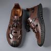 2025 Sommer Heißverkauf Herren Leder Freizeitschuhe Hochwertige Handgefertigte Sohle Sandalen Outdoor Strand Camping Schuhe für Herren