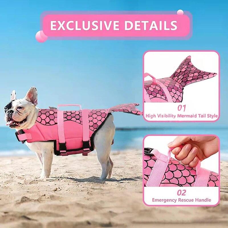 

Летний спасательный жилет для собак, жилет для плавания, жилет для маленьких, средних и больших собак, французский бульдог, золотистый ретривер, купальник для домашних животных, одежда для серфинга
