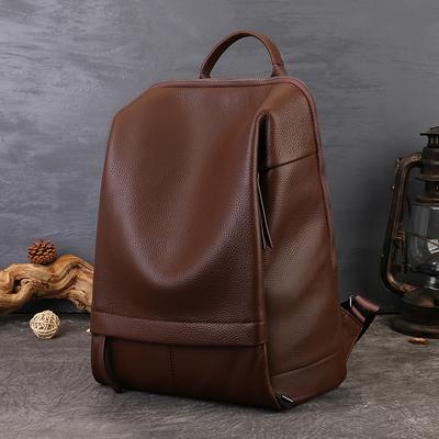 Laptop Backpack, Soft Cowhide, Large-capacity, Casual and Versatile Backpack