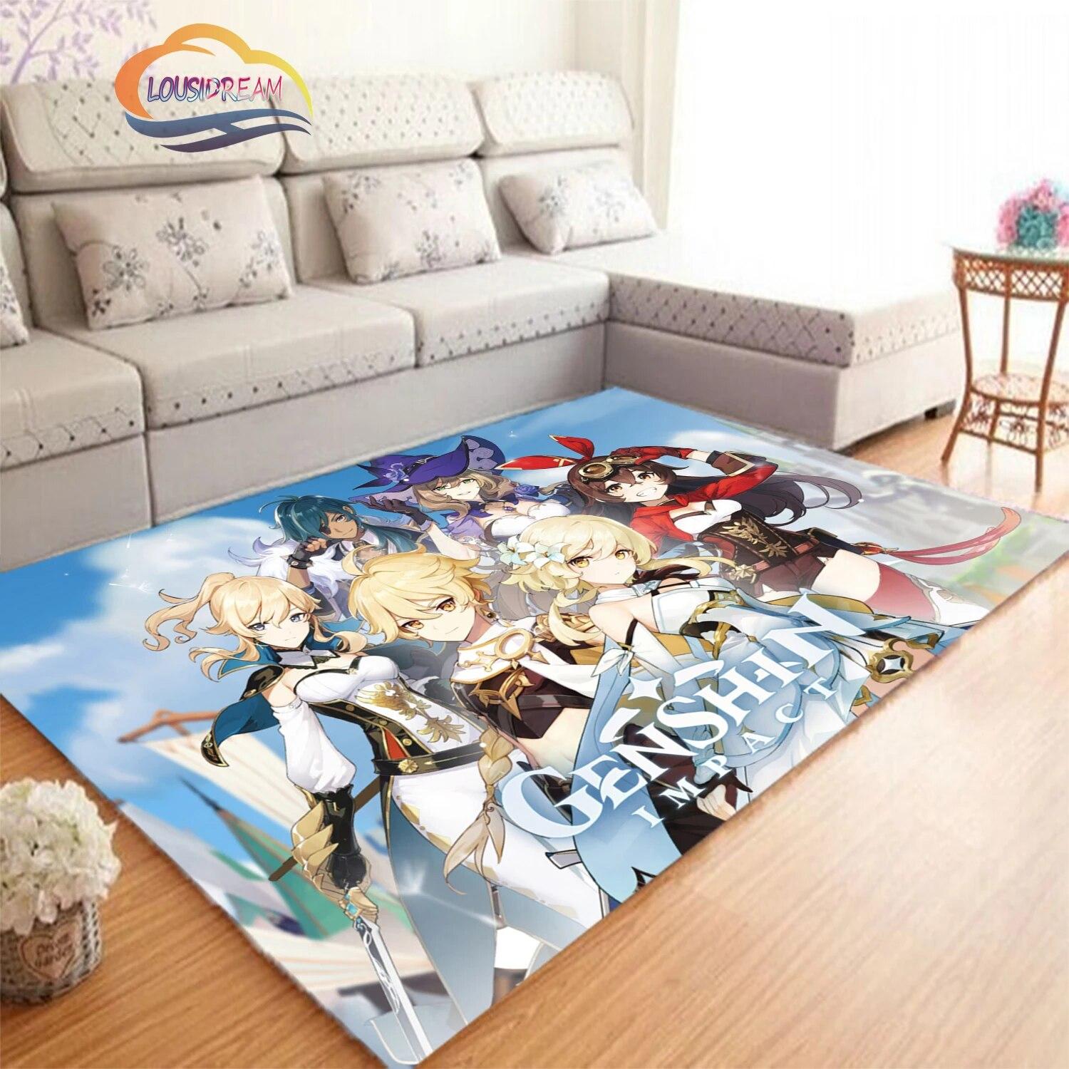 

Пригодницькі ігри з відкритим світом Genshin Impact Персонаж килим Косплей Килимок Мультфільм Велика площа Подушка Килимок для йоги 40cm x 60cm