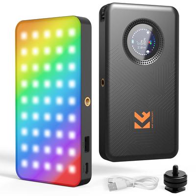 K&F CONCEPT RGB 360° Full Color Video Light, Compact, 5000mAh, USB Rechargeable, 12W, 2700-7500K Color Temperature, 95+CRI, for Music, Performance, Da
