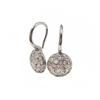 Colored Diamond Geometric Round Earrings: Small, Exquisite, European-American Style with Inlaid Diamonds