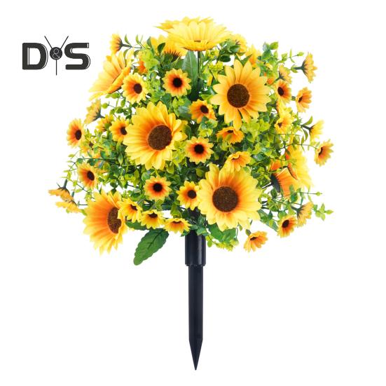 

22-дюймовый искусственный подсолнух, всепогодный желтый искусственный цветок с подпоркой, устойчивый к выцветанию, искусственные подсолнухи для декора сада, двора, газона, патио 1pc