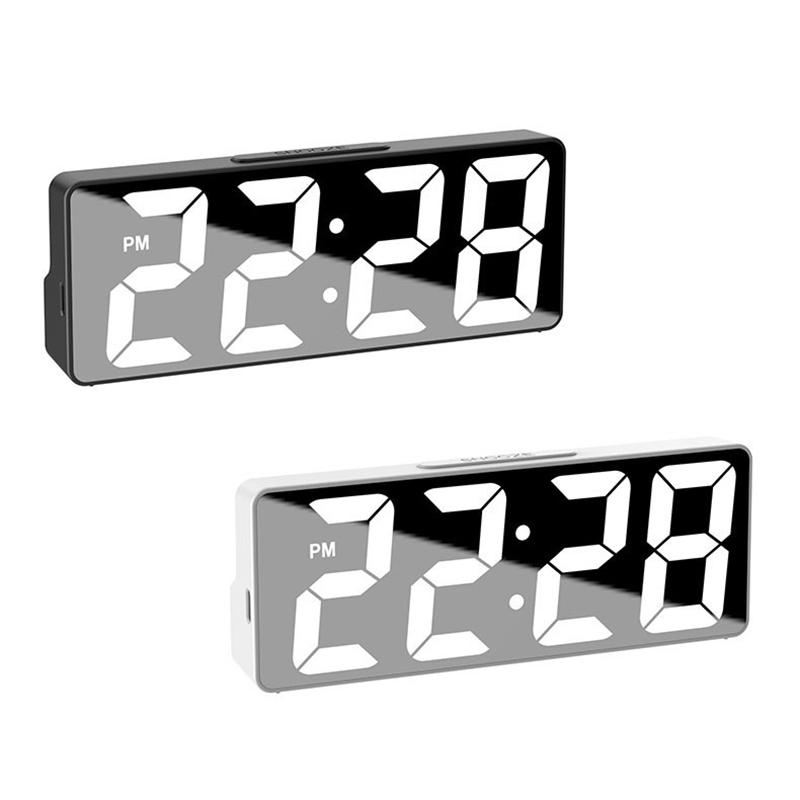 Led Mini Mirror Alarm Clock Electronic Digital Alarm Clock Digital Table Clock Room Desk Decorating Smart Small Tools Home