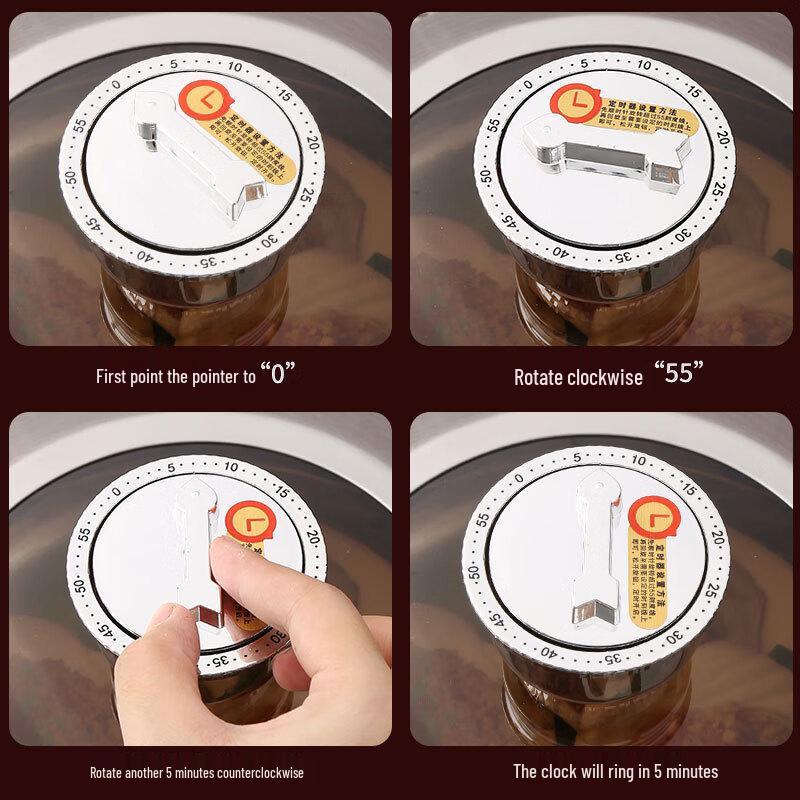 Sikang Edelstahl Timer Doppelschicht Dampfgarer