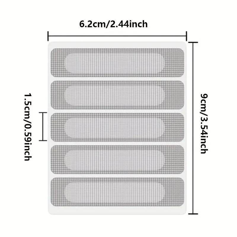 Window And Door Screen Repair Patch, 6.2cm×8.99cm, 5 Patch For 1 Sheet, Strong Adhesive & Waterproof Fiberglass Covering Mesh Tape