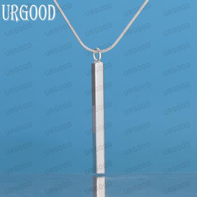 925 Sterling Silber 18 Zoll gerade Säule Anhänger Halskette modische Hochzeit Schmuck