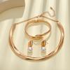 Bracelet Light Luxury Necklace Pearl Earrings Personalized Exaggerated Geometric Wave Design Collar Jewelry