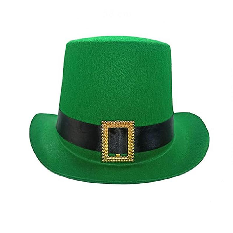 

Green Irish Saint Patrick S Day Hat Adult Unisex National Day Carnival Flat Top Hat Party Dress Up Costume Props зелёный