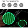 2PCS Car Cup Holder Coaster, Luminous Carbon Fiber Cup Coaster, Waterproof Non-Slip Embedded Coasters, 2.83" Ert Water Bottle Holder Pads, Car