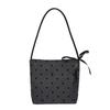 Trendy Large Capacity Bucket Bag With Bowknot And Polka Dot Print For Fashionable Commuters