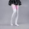 Pink White Pvc Latex Stockings Contrast Color Patchwork Oil Shiny Stockings Faux Leather Party Dance Wear Cosplay Costumes