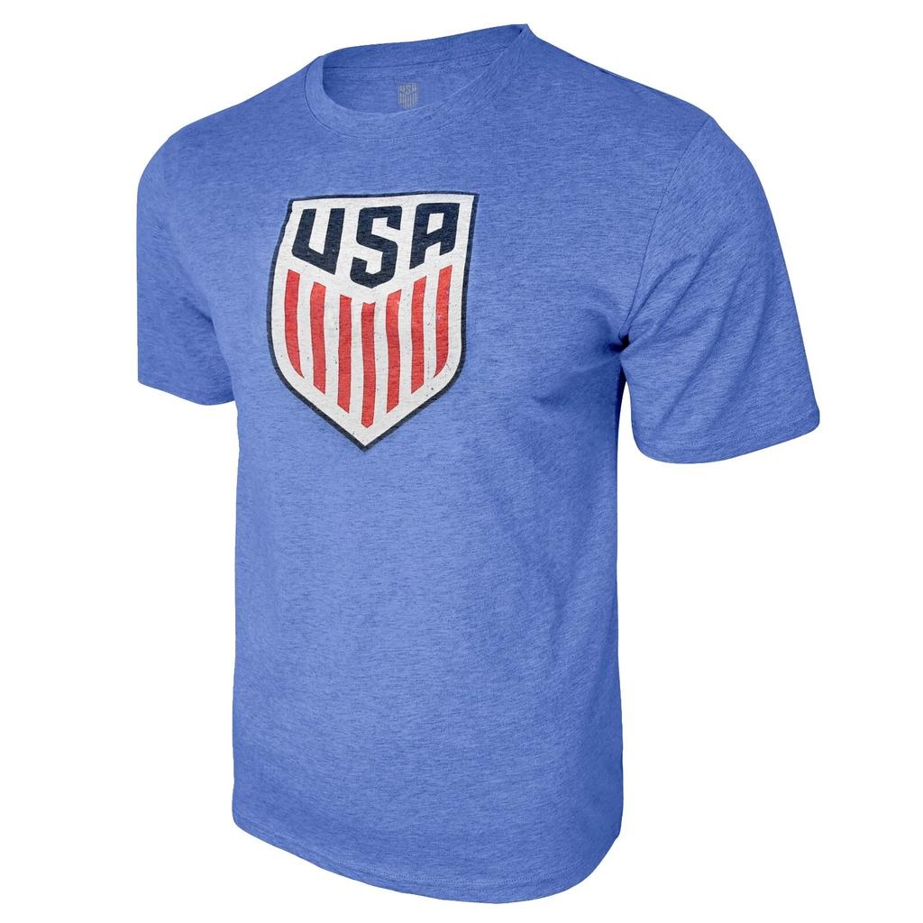 NOI. Federazione Calcio Logo USMNT Maglietta Adulto Aggiungi NOME & NUMERO Logo Azzurro