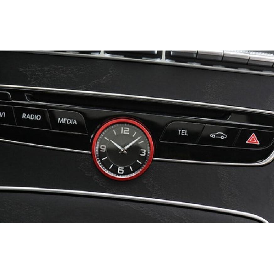 Red Aluminum Middle Console Clock Ring Cover Trim Fit For Benz C-Class 2015-